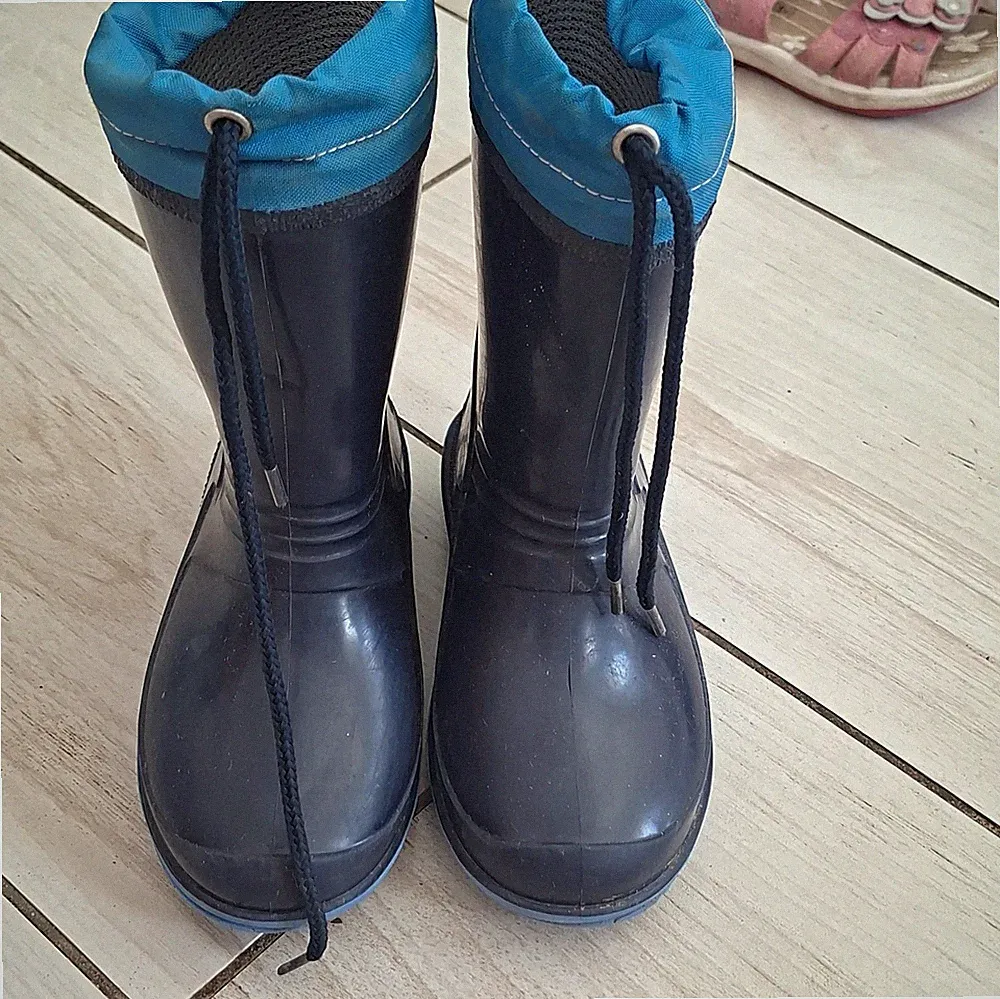 Lico Unisex Kinder Gummistiefel EU 28 Blau/Schwarz Gummi Anti-Rutsch Logo