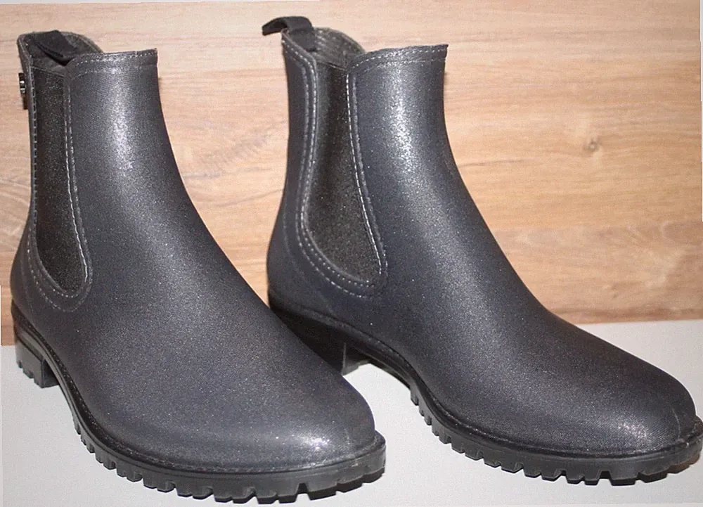 Liebeskind Berlin Damen Gummistiefel Stiefel Stiefeletten Glitzer Gr.38 Grau