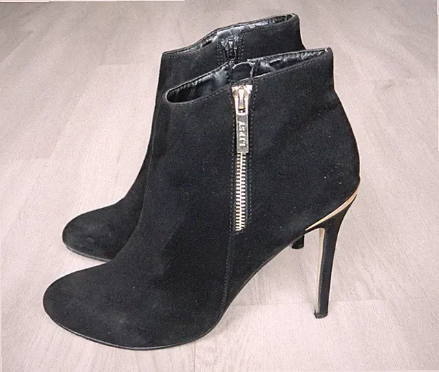 Lipsy London Damen Stiletto Booties schwarz Wildleder Größe 7 / 40