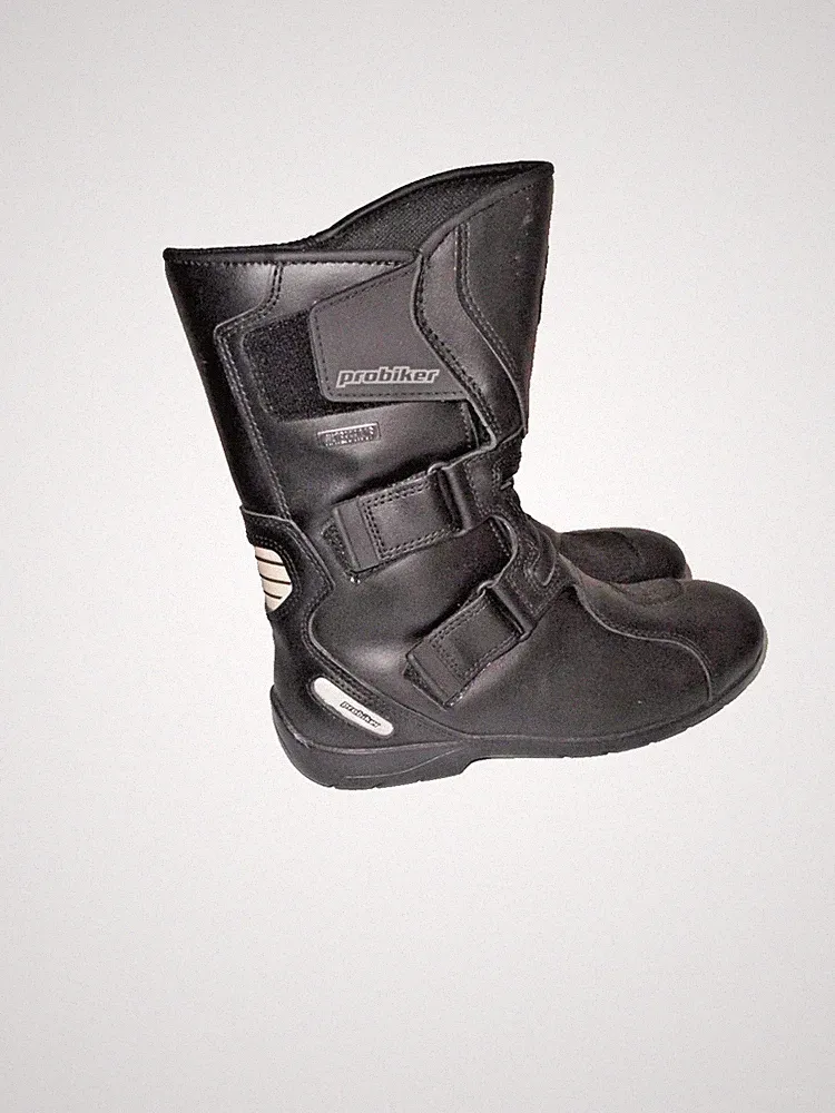 Lk006 Probiker Damenstiefel Motorradstiefel Biker Schwarz Gr. 38 EU Echt Leder ✅