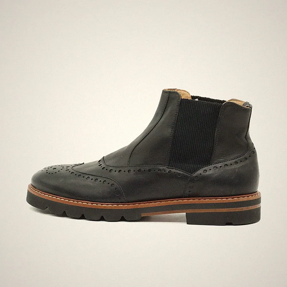 Lloyd Damen Chelsea Brogue Stiefeletten Schwarz Knöchelhoch Boots EU 37.5
