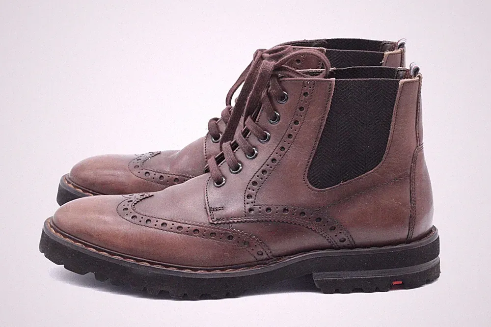 LLOYD Herren Stiefeletten Ankle Boots UK 7 EU 40,5 Braun Echt Leder TOP WIE NEU