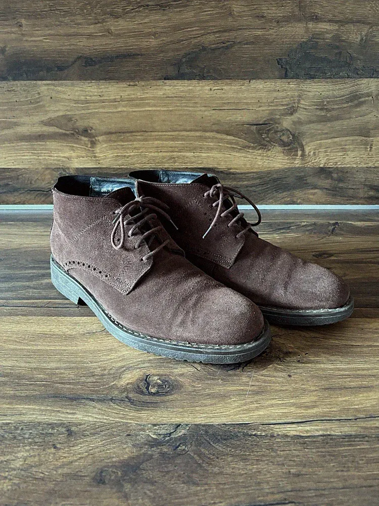 LLOYD Herren Winterstiefel Stiefel Braun Leder Mittelhoch Lammfell Gr. 42.5