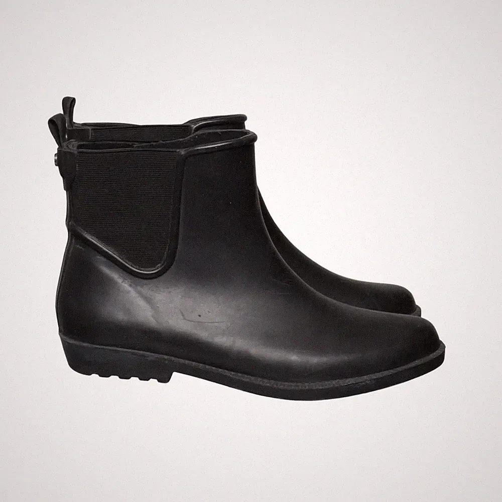 London Fog, Kurze Gummistiefel, Größe: 37 1/2, Schwarz, Damen #cYI