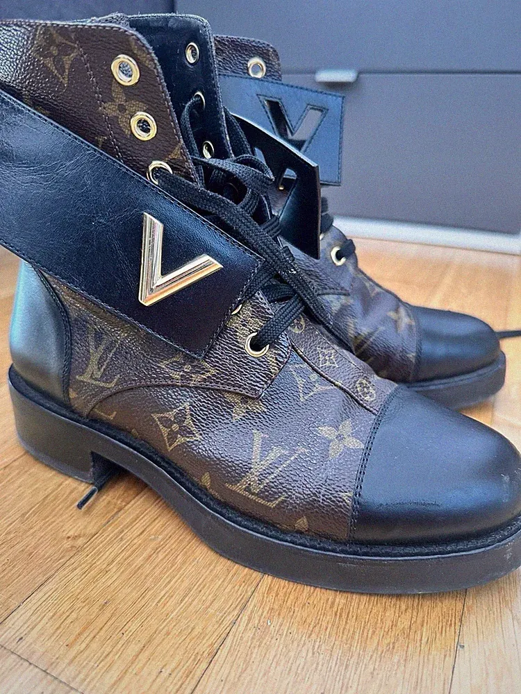LOUIS VUITTON Lauréate Leder Motorradstiefel