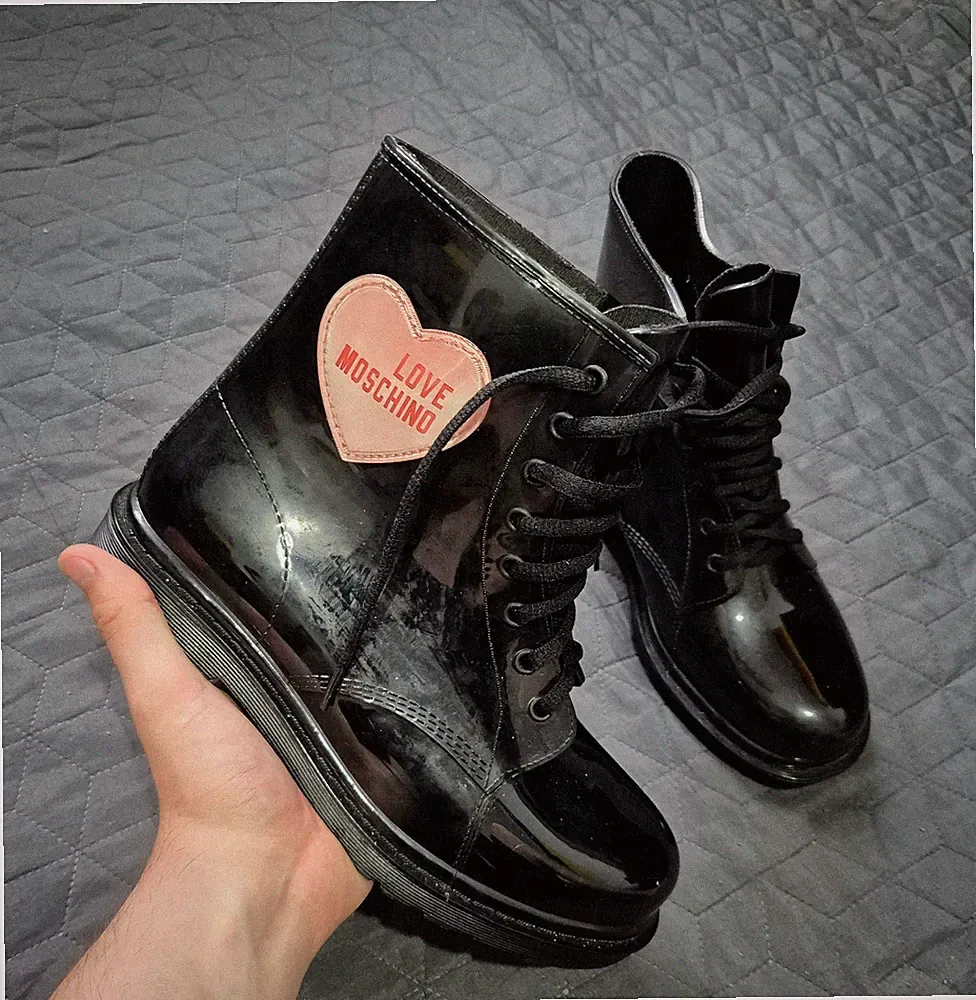 Love Moschino Gummistiefel Boots Lack Gr. 41 Herz
