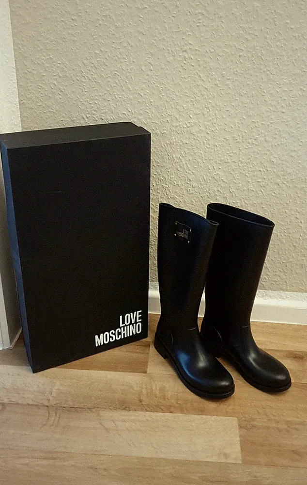 LOVE Moschino Gummistiefel Gr.36 neu schwarz Full Set OVP
