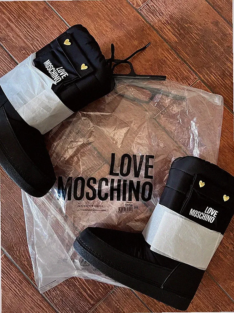 Love Moschino Schneestiefel Gold Hearts JA24242G0WCR000 Schwarz EU 37