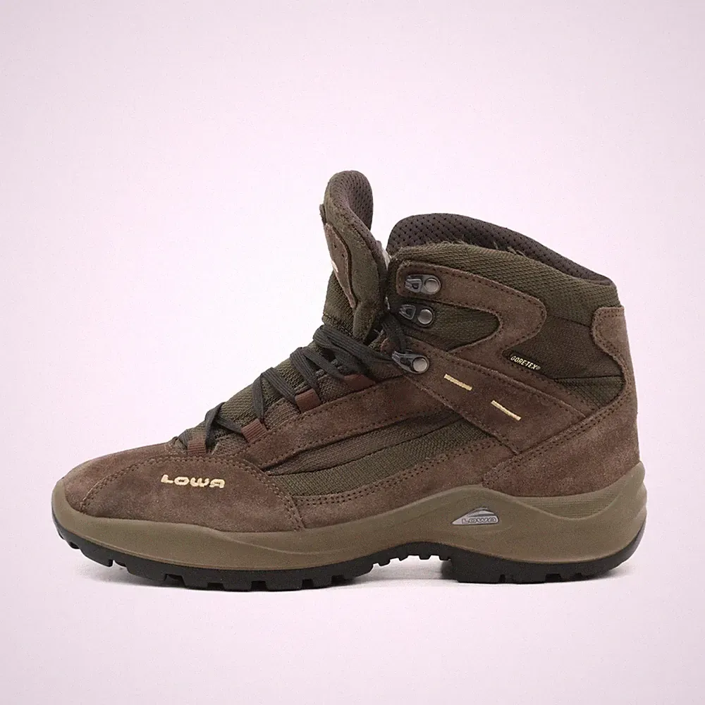 Lowa Damen Diablo GTX Mid Stiefel Braun-Oliv Mittel Wanderstiefel EU 41,5