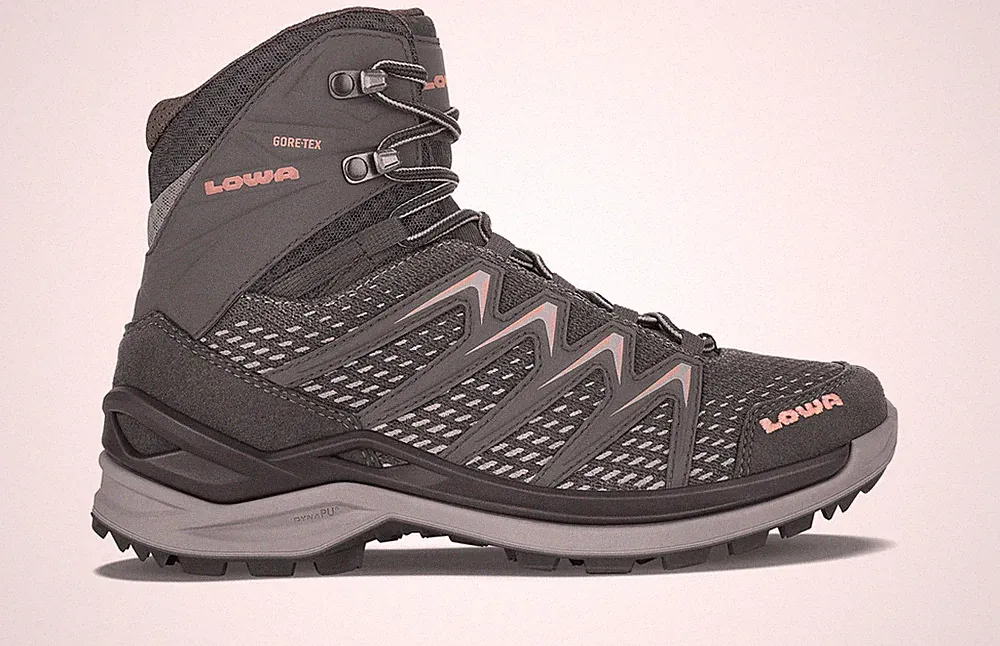 Lowa Damen Leder INNOX PRO GTX MID Wander Trekking Outdoor Schuhe Anthrazit Rose