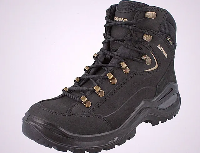 LOWA Renegade EVO GTX Damen Wanderstiefel schwarz champagne Nubukleder