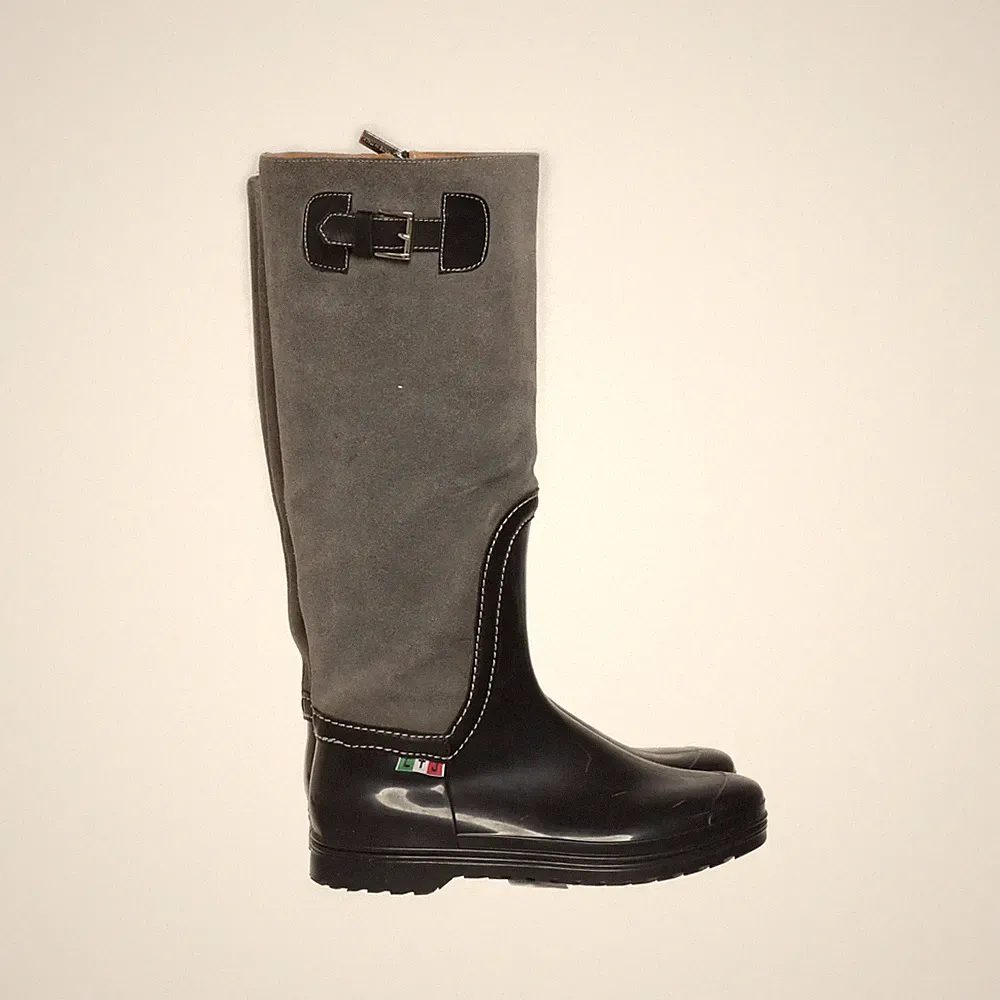 LTJ, Gummistiefel, Größe: 38, Schwarz/Grau, Damen #Qd6