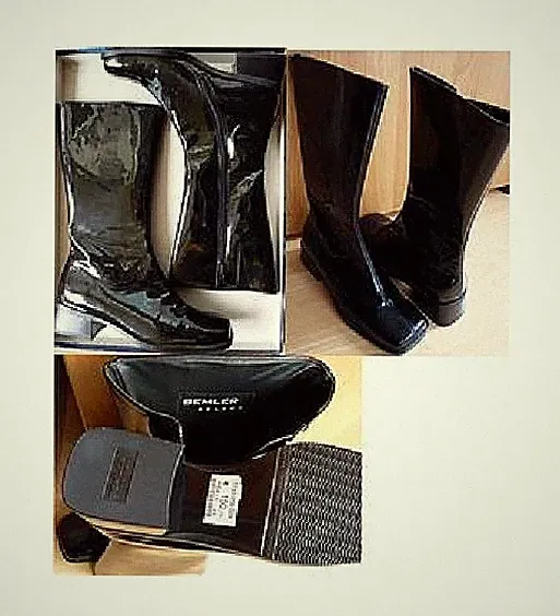 Luxus Damen Lack Stiefel Echtleder von SEMLER SELECT Gr. 36 in Schwarz + NEU/OVP