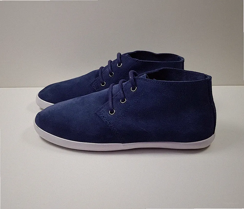 M&S JUNGEN GRÖSSE 2 UK EUR 34,5 BLAU VELOURSLEDER SCHNÜRSTIEFEL HALBHOCH CHUKKA DESERT BOOTS SCHUHE