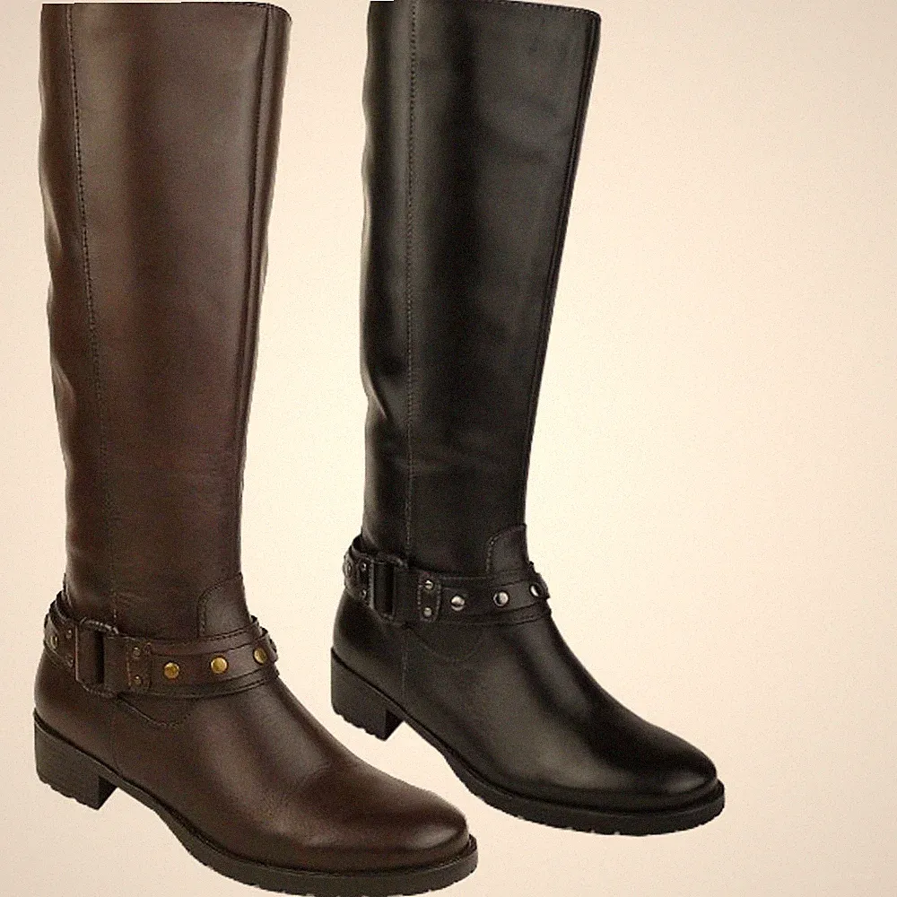 MACA Design edle Lederstiefel im Reitstiefel-Look gefüttert Gr.37-42