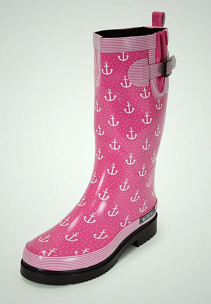 MADSea Damen Gummistiefel Ocean Anchor High pink Langschaft Regenstiefel hoch