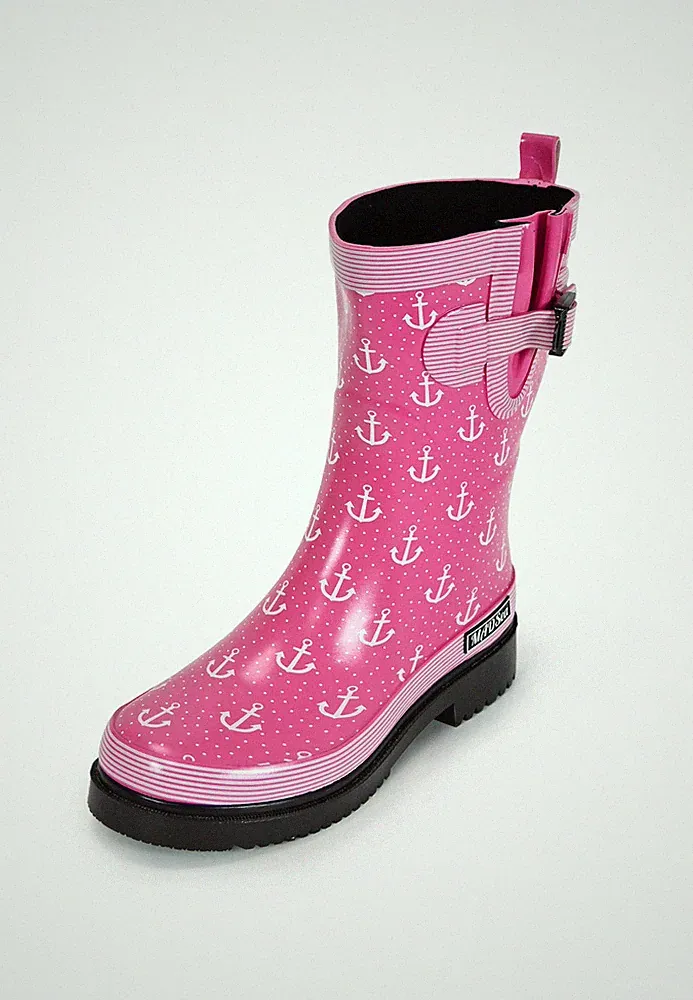 MADSea Damen Gummistiefel Ocean Anchor pink Anker Design Regenstiefel halbschaft