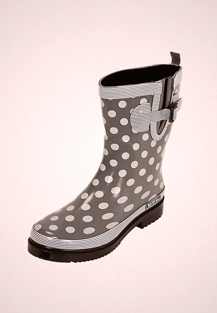 MADSea Damen Gummistiefel Ocean grau Punkte Regenstiefel Citystiefel halbhoch