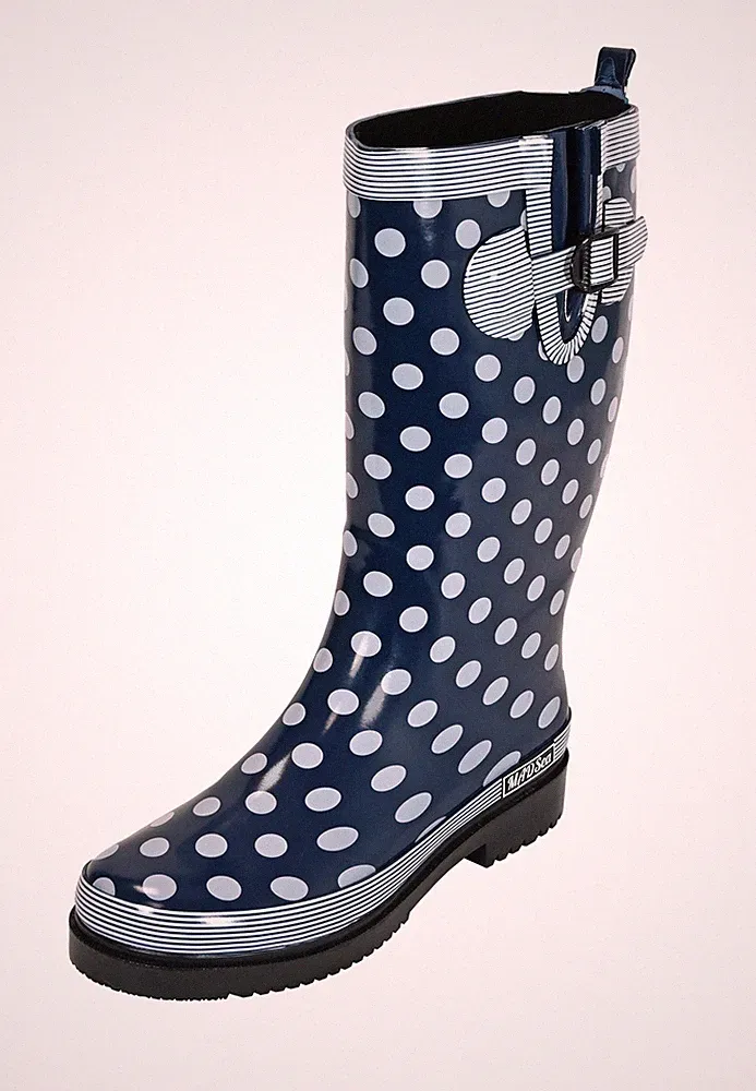 MADSea Damen Gummistiefel Ocean High Dunkelblau Langschaft Regenstiefel