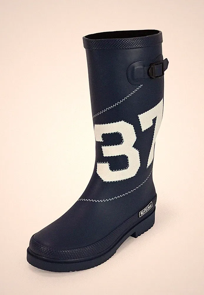 MADSea Damen Gummistiefel Sailor dunkelblau Langschaft Regenstiefel hoher Schaft