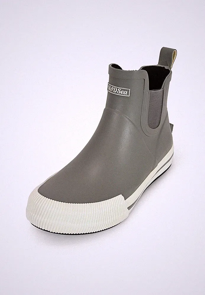 MADSea Unisex Gummistiefel Short Story Grau/Weiß Regenstiefel Stiefelette Kurz