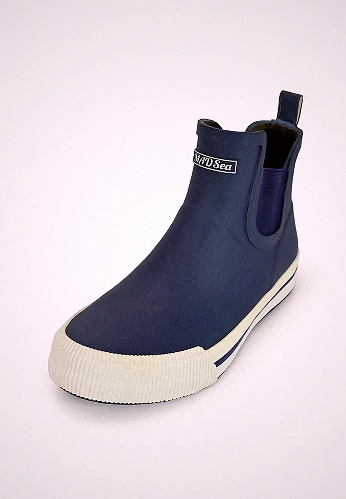 MADSea Unisex Gummistiefel Short Story Stiefelette kurzer Schaft Dunkelblau/Weiß