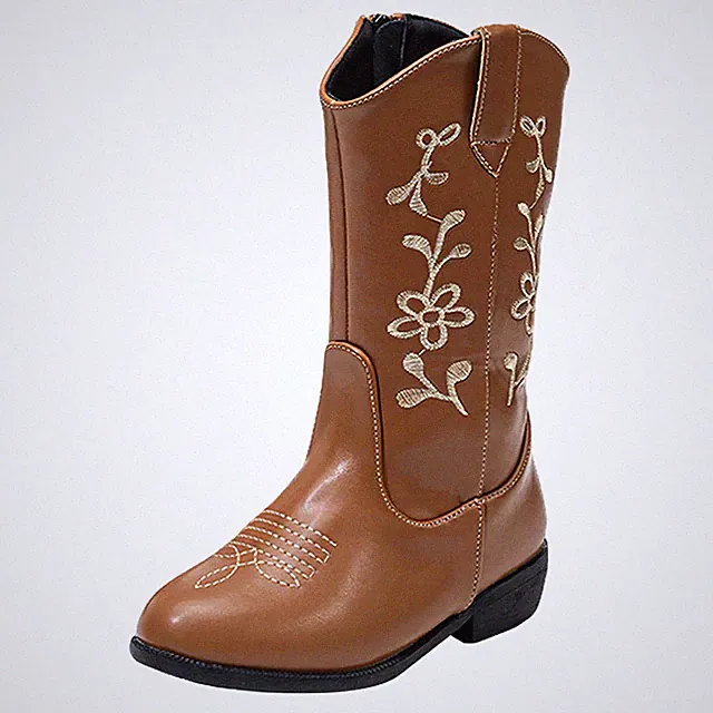 Mädchen Cowgirl Stiefel mit Stickerei Kinder Cowboystiefel Westernhalbstiefel...