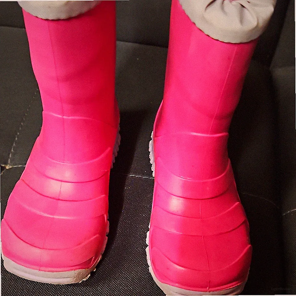 Mädchen Gummistiefel Elefanten Regenstiefel Rosa/Grau EU 24 Slip-On wadenlang