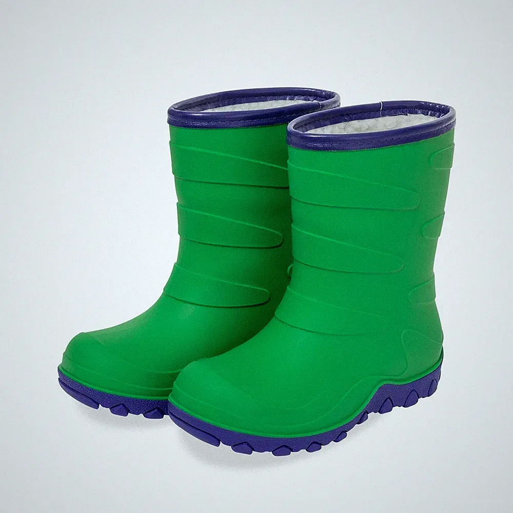 Mädchen Jungen Winter Warm Fleece gefüttert Gummistiefel Kinder Regen Schnees...