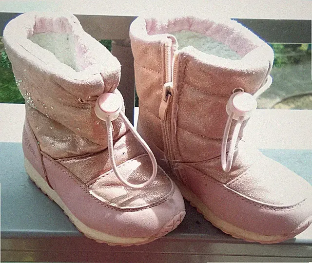 Mädchen Schneestiefel Rosa gefüttert Klettverschluss Kunstfell Gummisohle EU 24