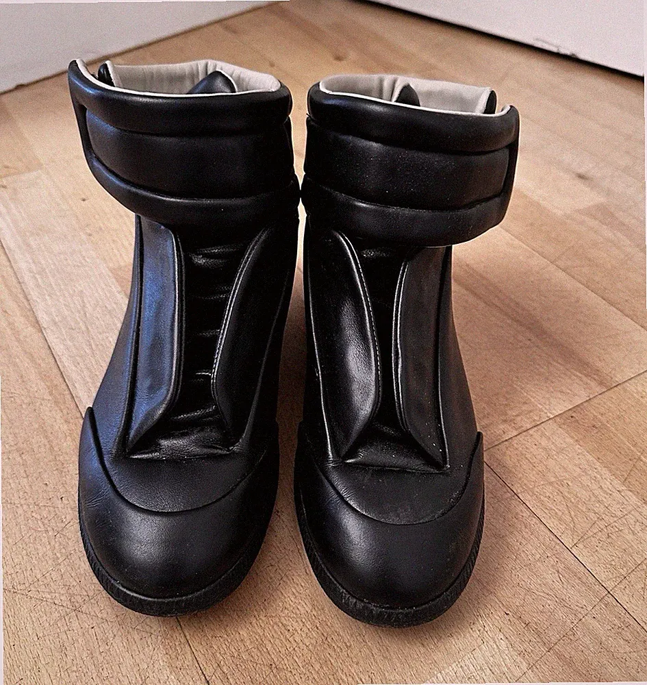 Maison Margiela Herren Leder-Stiefeletten Schwarz EU 41 Klett Anti-Rutsch