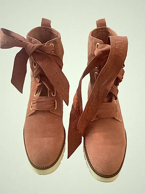 MAISON SCOTCH & SODA Boots Schnür -Stiefeletten Gr. 38 rosa, sehr guter Zustand