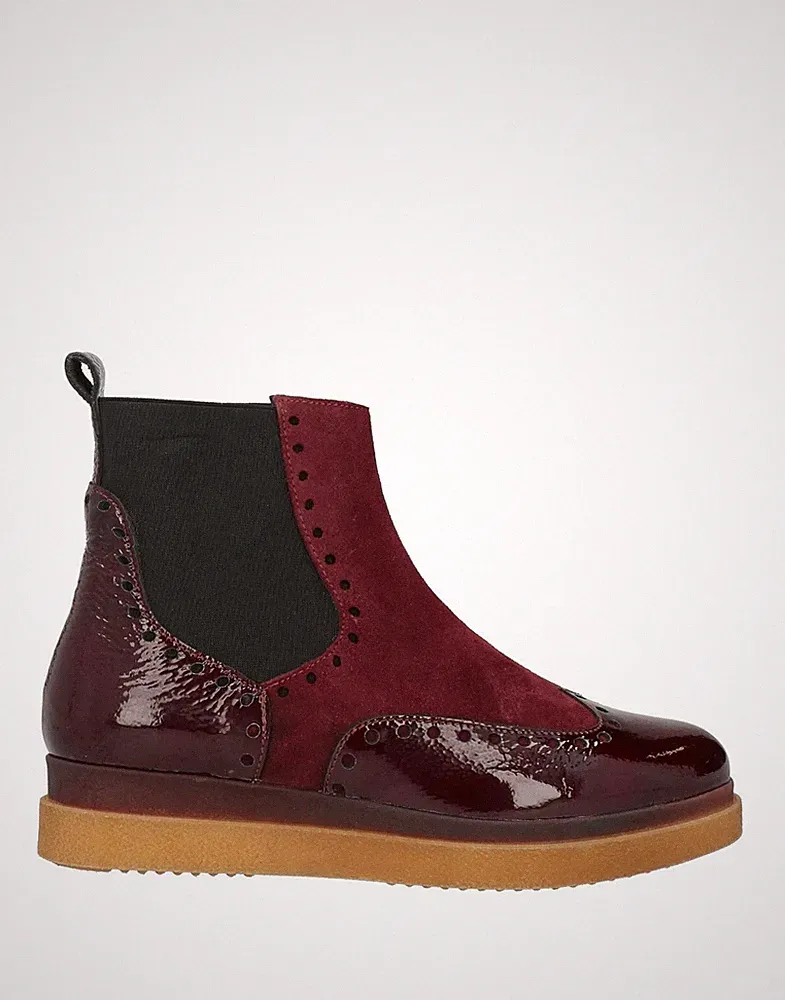 MANAS CHELSEA DAMEN STIEFEL BORDEAUX - 38 - UK 5 CHELSEA BOOTS BURGUNDY WILDLEDER