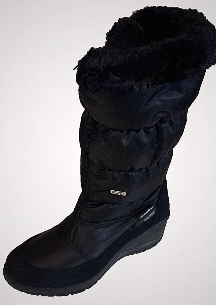 manitu Damen Schneestiefel Snowboots Winter Stiefel Polar-Tex Schwarz Gr. 36