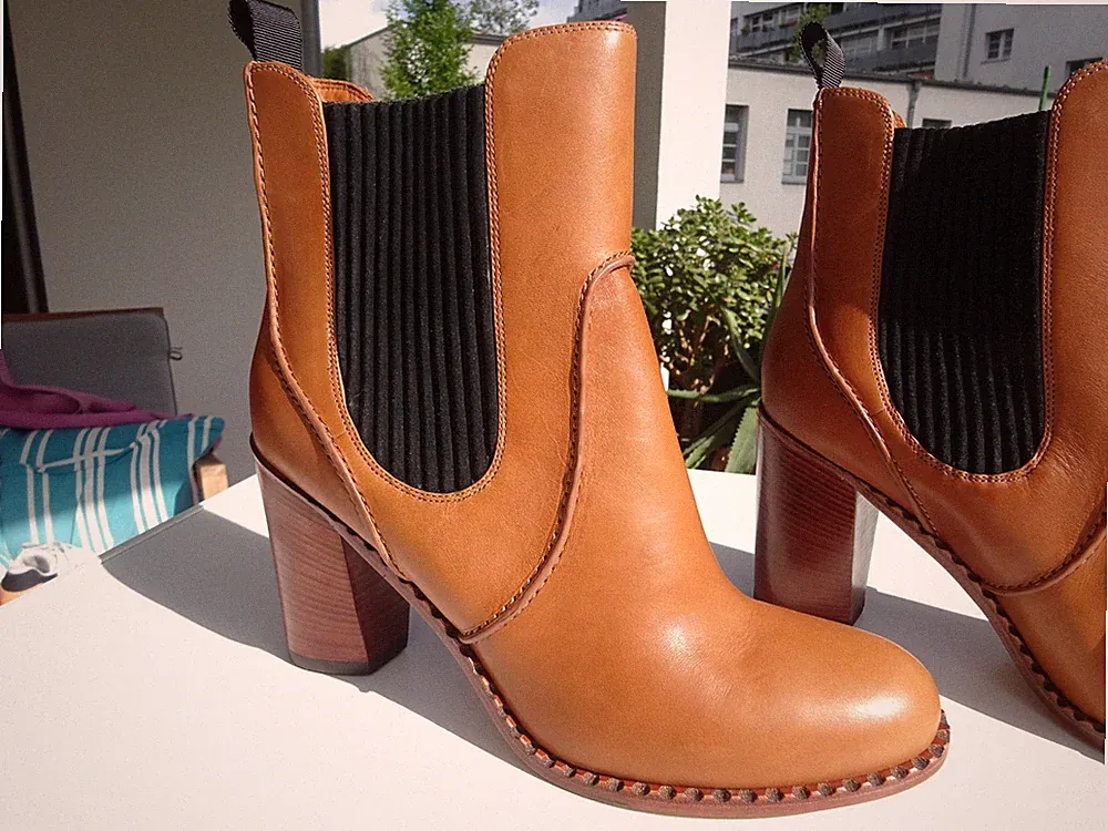 MARC BY MARC JACOBS Damen Chelsea Stiefel Leder Gummizug Braun Italy Gr.40 Neuw