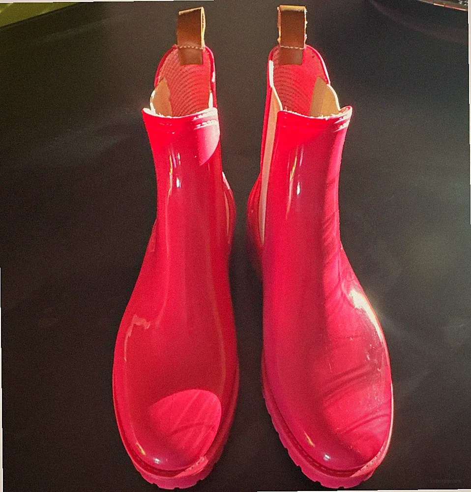 Marc Cain Chelsea Stiefeletten pink Slip-On flach, Logo Akzent Gummistiefel 41