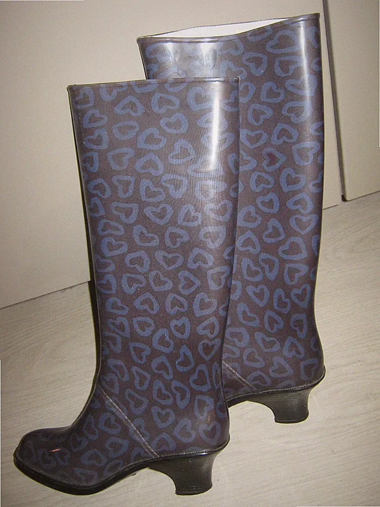 Gummistiefel mit 6 cm Absatz