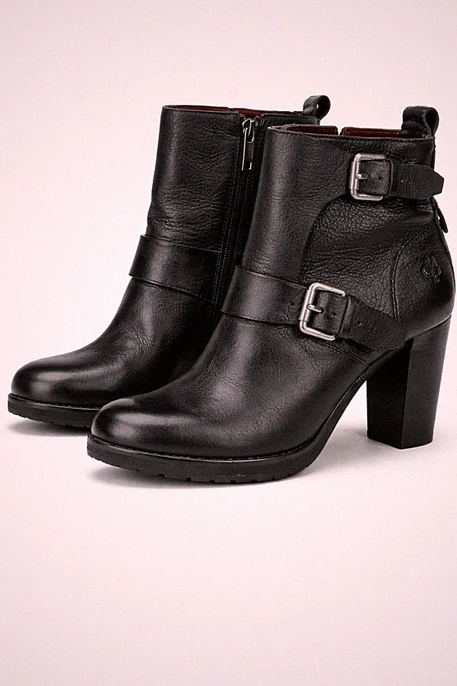 Marc O'Polo Stiefel Schwarz Leder Ankle Boot Reißverschluss Damen EU 39