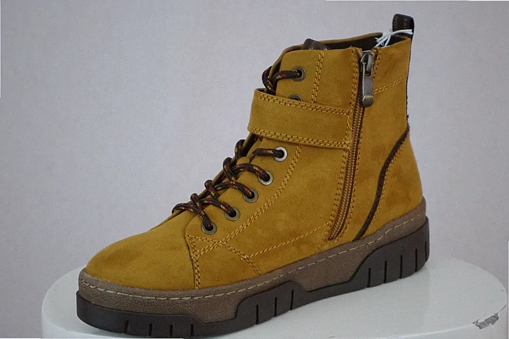 Marco Tozzi Damen Sneaker Schnürstiefel Stiefel Boots Damen Gelb (Curry) Neu