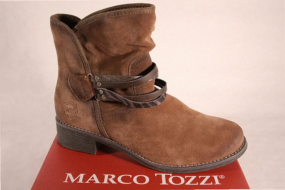 Marco Tozzi Stiefel, Stiefelette, braun, leicht gefüttert, Schlupfstiefel NEU!!