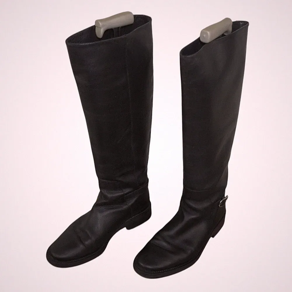Massimo Dutti 39 Damen Stiefel Reitstiefel Langschaft Schwarz Leder