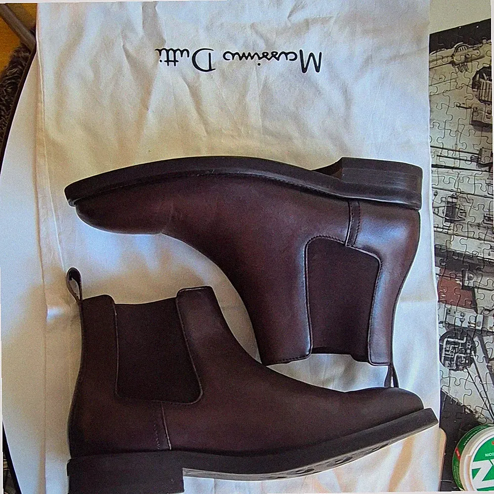 Massimo Dutti Damen Chelsea Stiefeletten Leder Braun Slip-On rutschfest EU 40