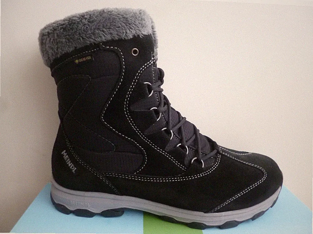 Meindl Damen Winterstiefel Boots Stiefel Wanderschuhe Schuhe Leder Tex schwarz