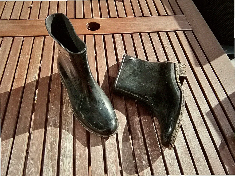MEL süße knöchelhohe Gummistiefel Stiefeletten Stiefel Booties Gummi schwarz 37
