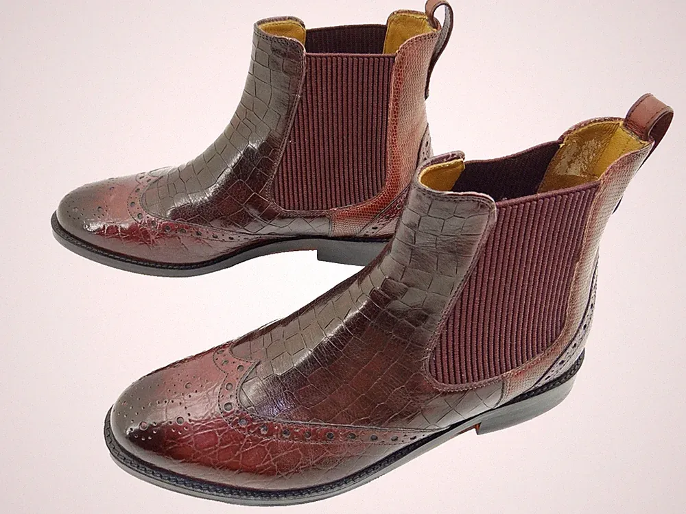 Melvin & Hamilton Selina 29 Chelsea Boots Violett Stiefelette Damen Schuhe Gr.41