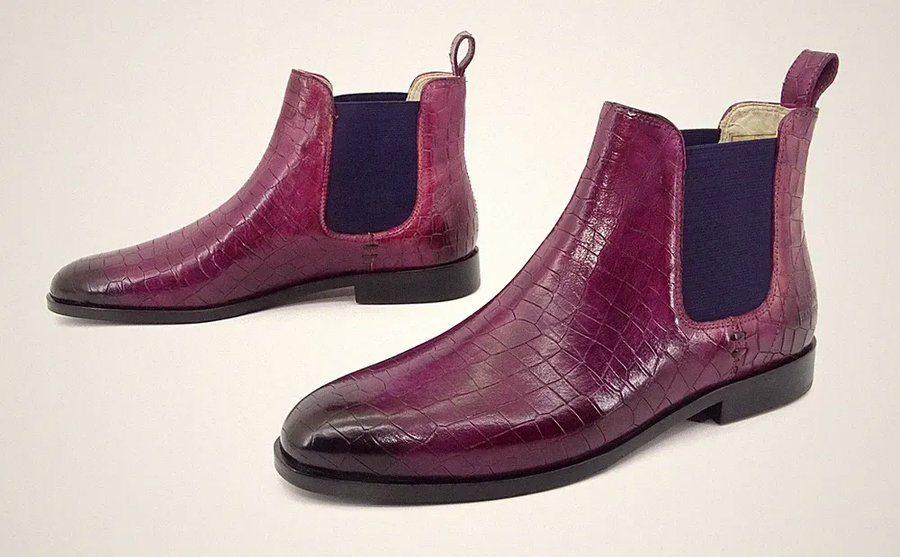 Melvin & Hamilton SUSAN 10 Chelsea Stiefelette Boots Damen Leder Violet Gr. 38
