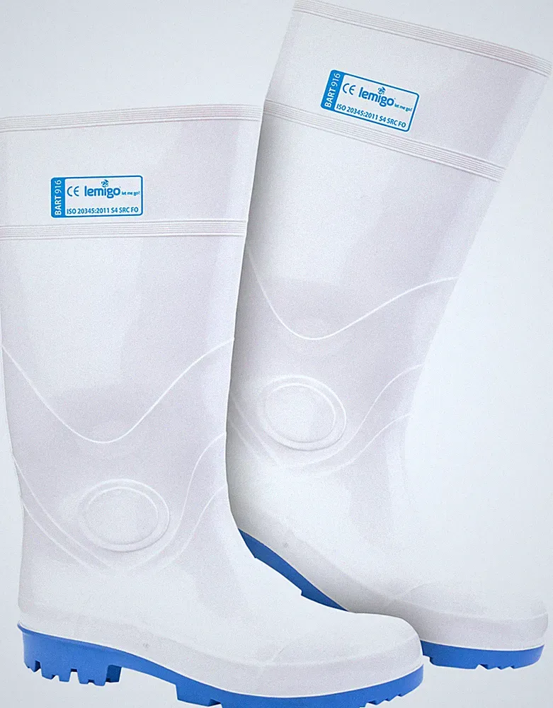 Metzgerstiefel S4 Fleischerschuhe weiß 36-48 PVC/ Nitril Gummistiefel Stiefel