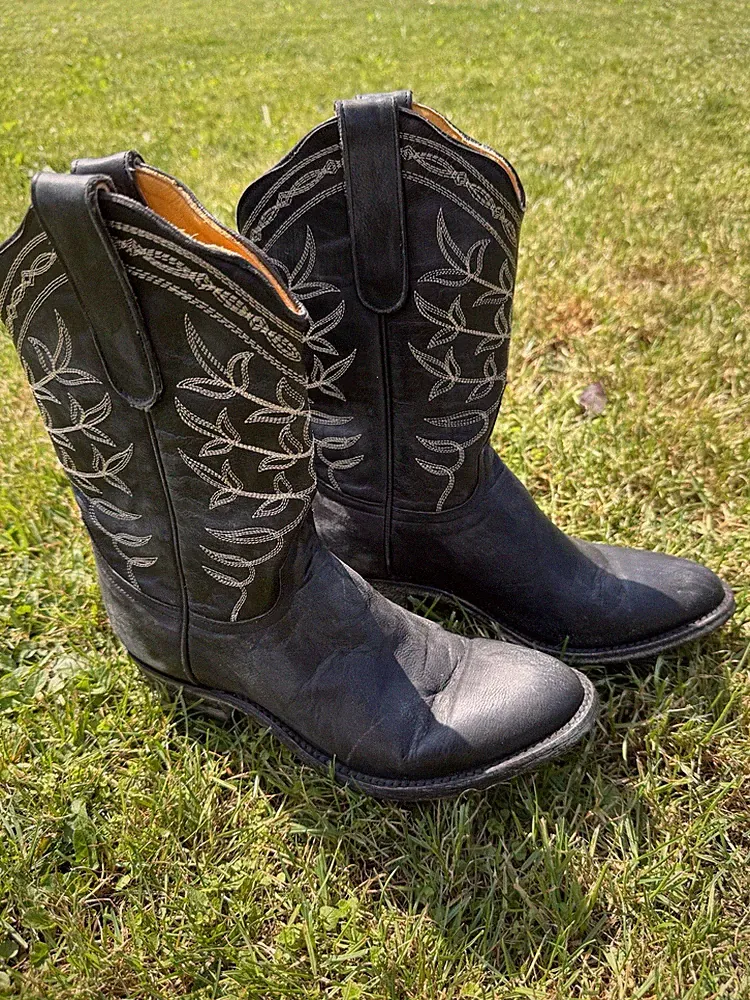 Mexicana Old Gringo Stiefelette, Cowboy Stil , leder schwarz Gr. 37 (37,5)
