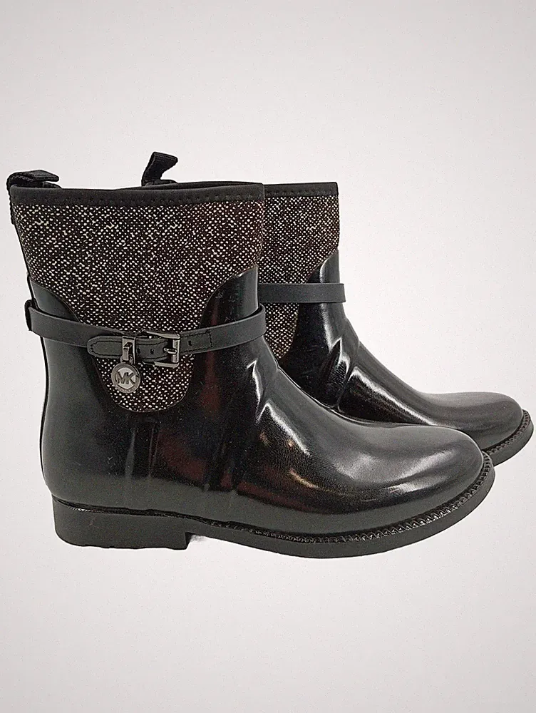 Michael Kors Damen Gummistiefel Schwarz Gr. 41 Casual Kurzschaft