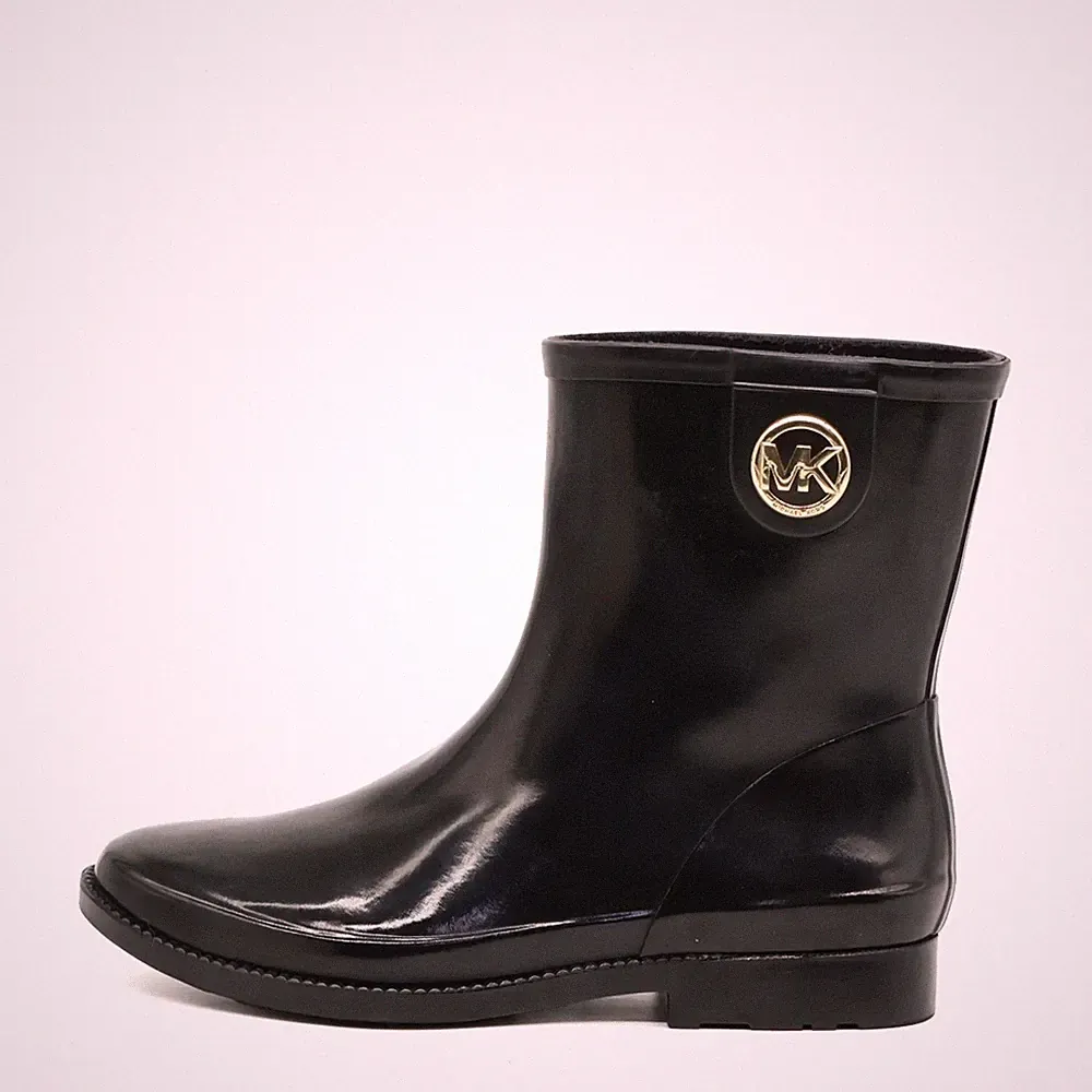 Michael Kors Damen MK Regenstiefel schwarz Stiefel Gummi Komfort Schuhe EU 39